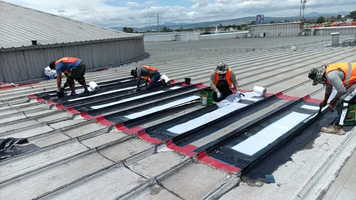 Sustitución de domos de acrílico en cubierta metálica — foto 2 de 6