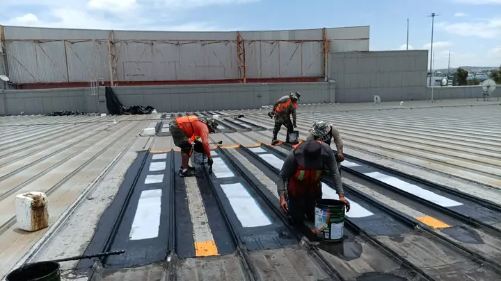 Sustitución de domos de acrílico en cubierta metálica — foto 3 de 6